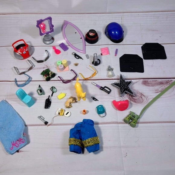 Bratz Other - Bratz Doll Accessories Lot - Microphones Makeup Mirror Binoculars Chair Clothes